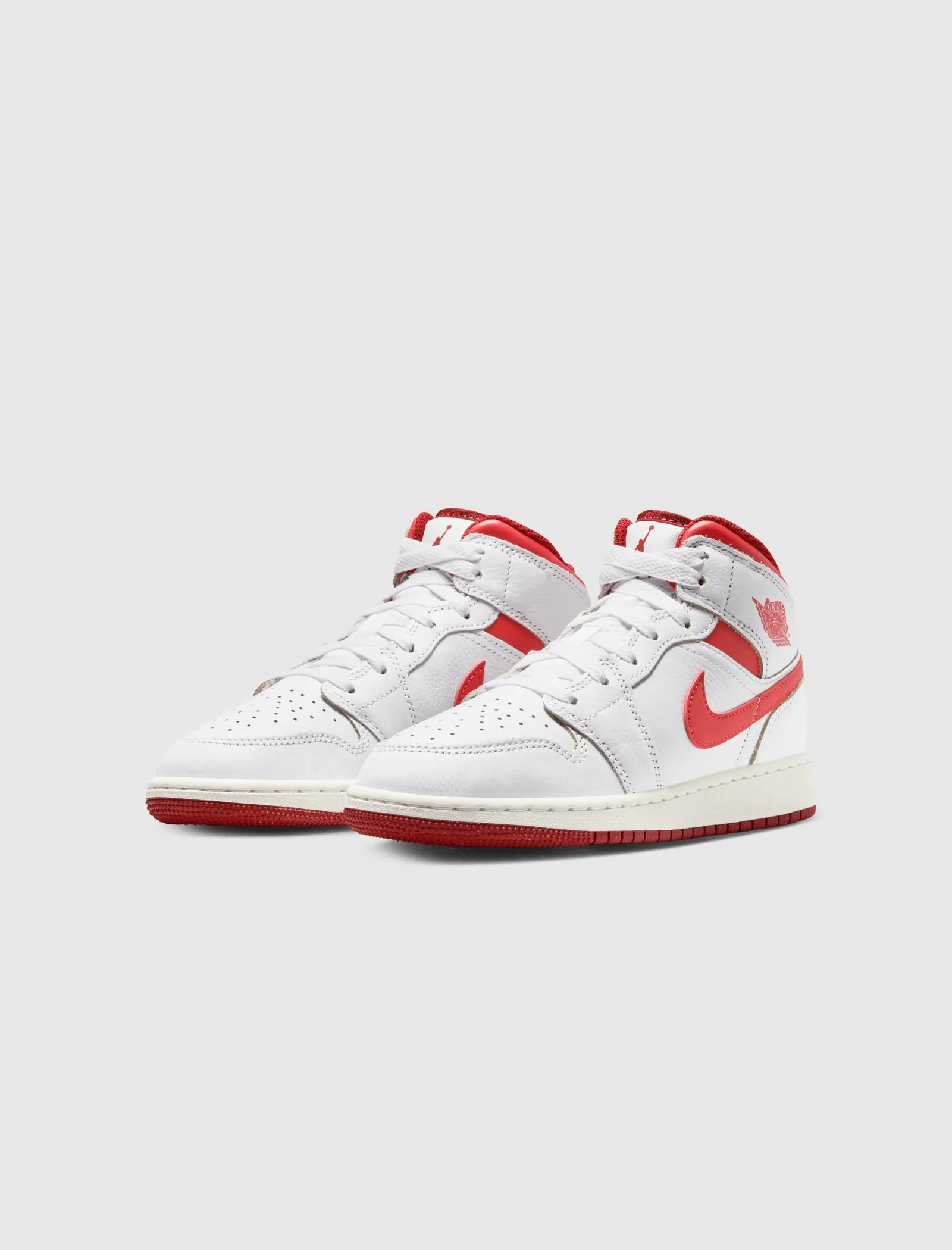 AIR JORDAN 1 MID "WHITE/DUNE RED" GS