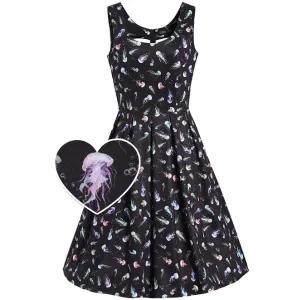 Amanda Black Jellyfish Print Swing Dress