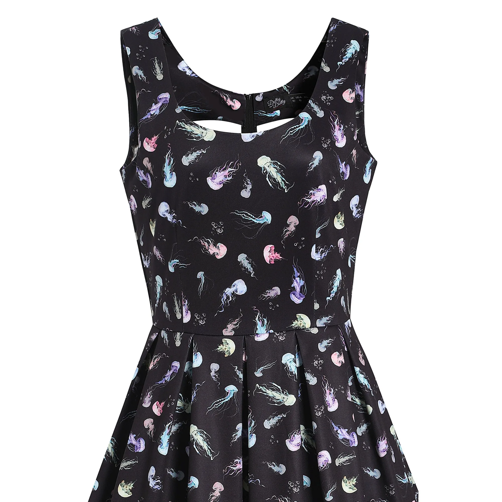 Amanda Black Jellyfish Print Swing Dress