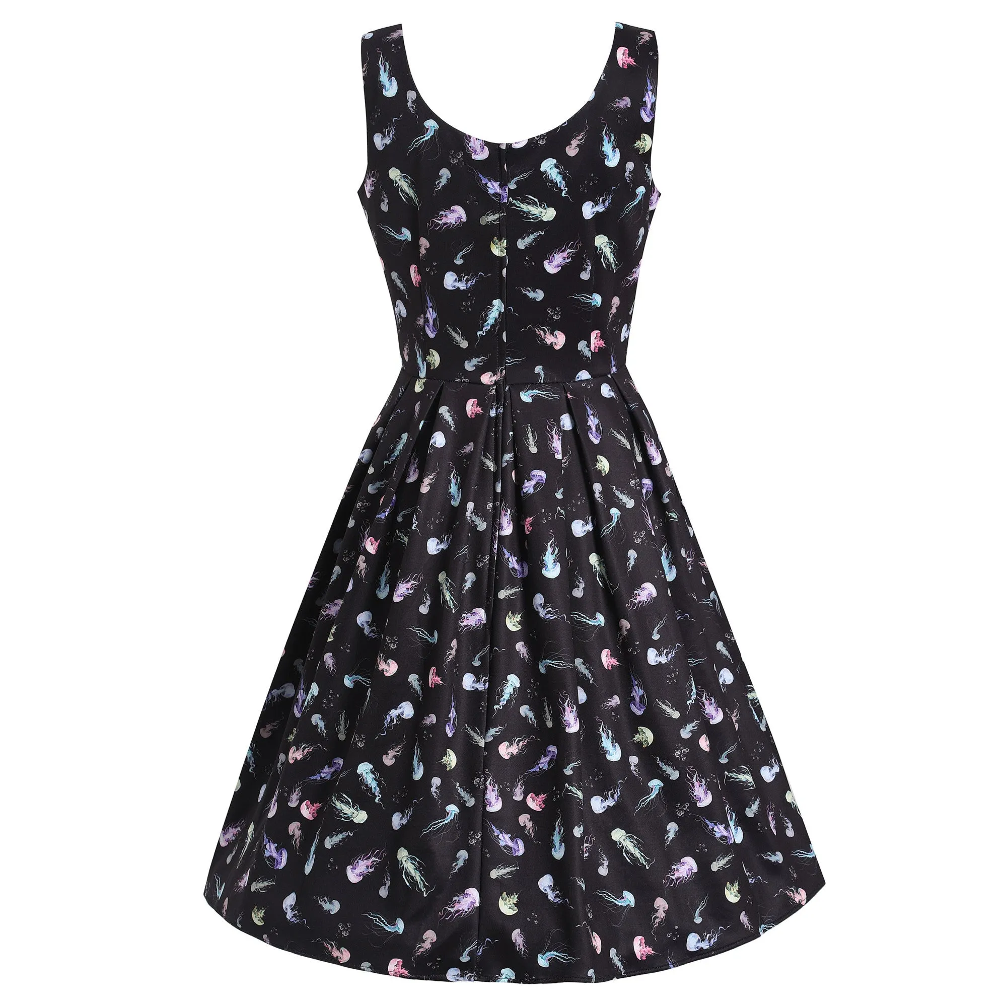 Amanda Black Jellyfish Print Swing Dress