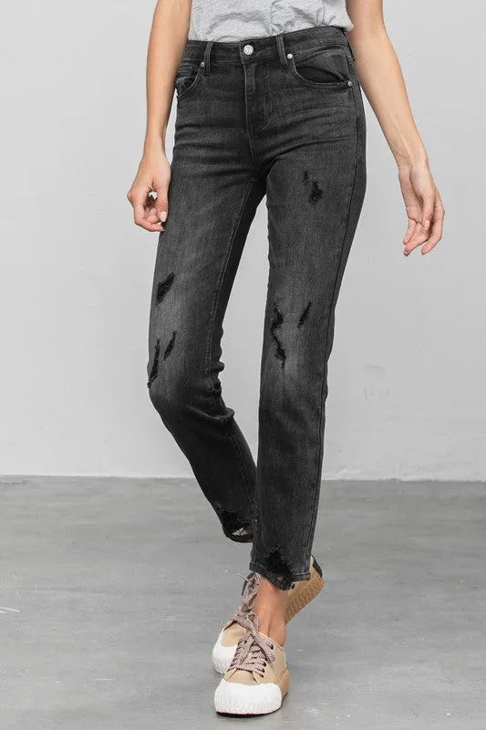 Ankle Straight Mid Rise Jeans *Online Only*