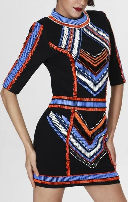 Bead Embellished Sheath Dress