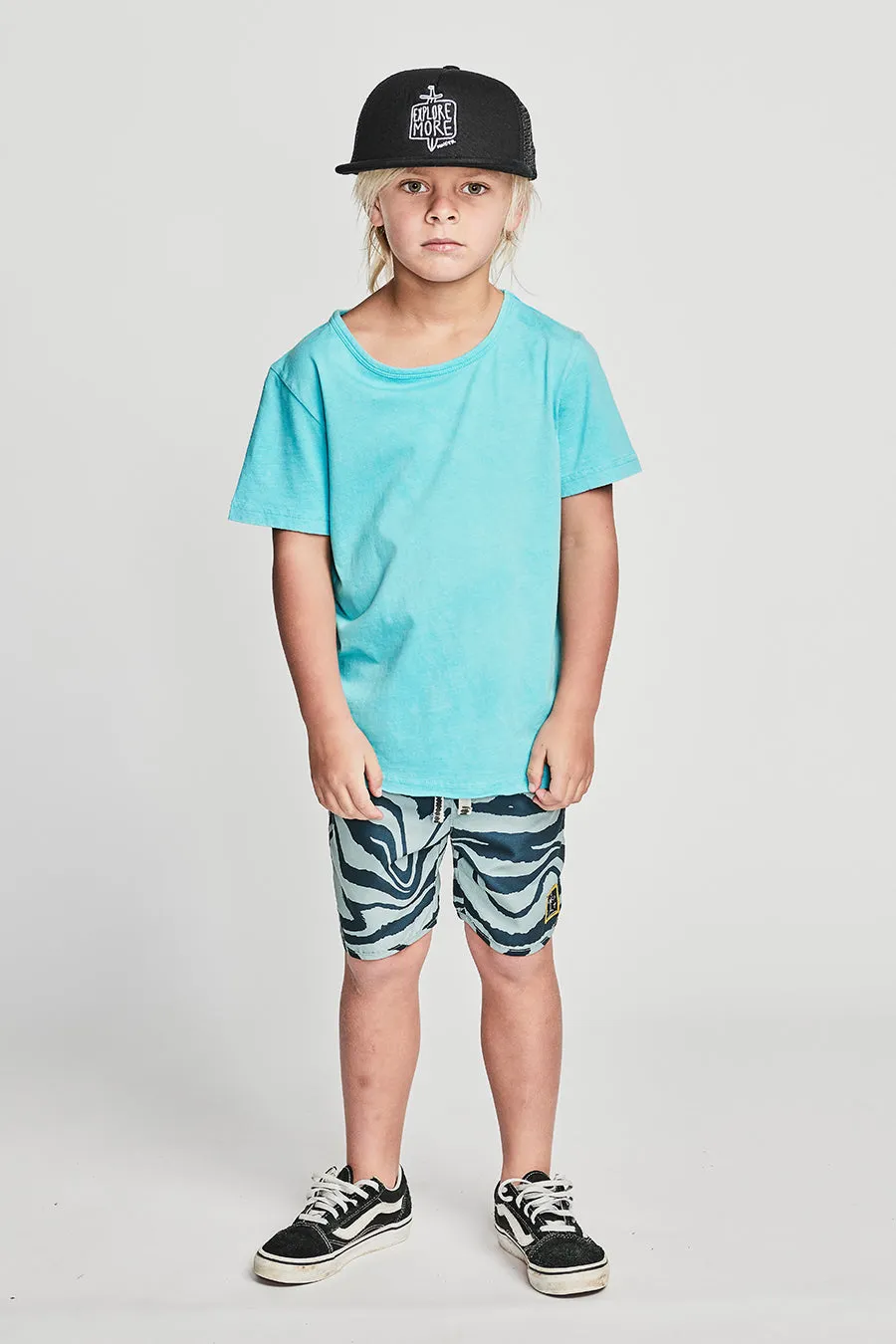 Boys T-Shirt Munster Kids Washed Out Aqua