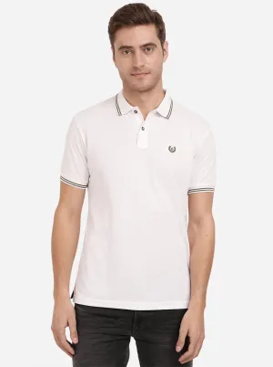 Bright White Solid Slim Fit Polo T-Shirt | Greenfibre