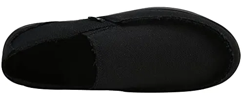 Canven Mens Canvas Shoes Slip On Loafers Deck Shoes Walking Lightweight Causal Slip-ons (Black, EU 41/US 8)