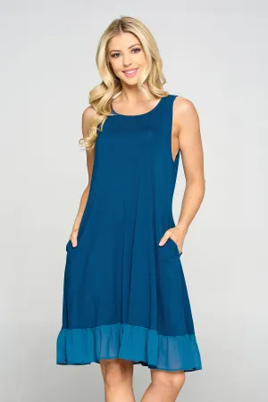 Chic Chiffon Ruffle Hem Tank Dress