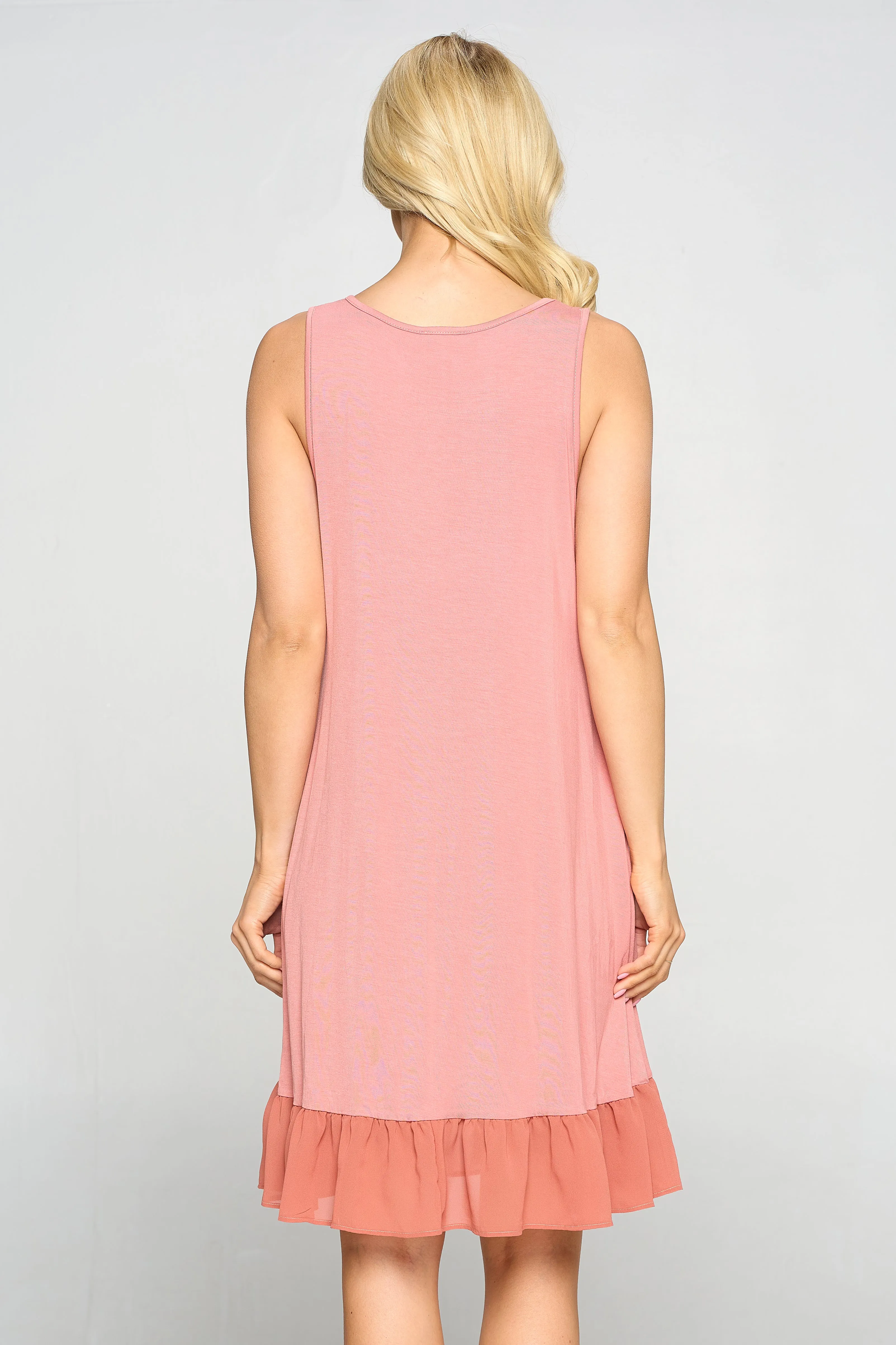 Chic Chiffon Ruffle Hem Tank Dress