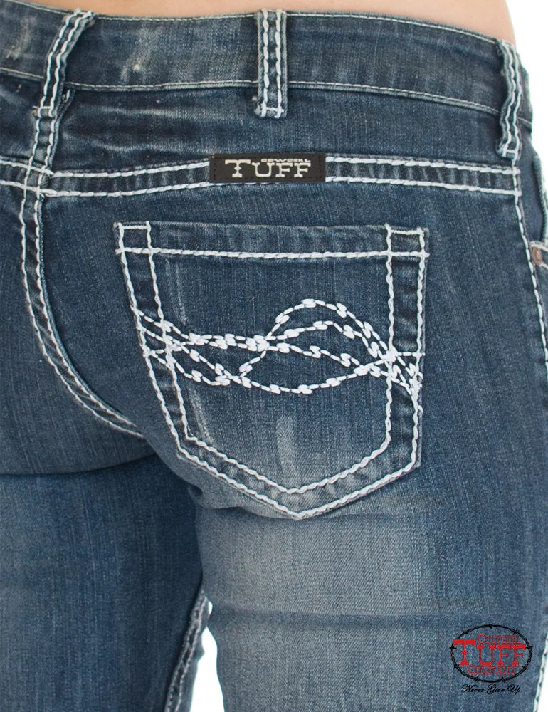 Cowgirl Tuff Ladies Edgy Jeans - Mid Rise - Edgy Mid Rise