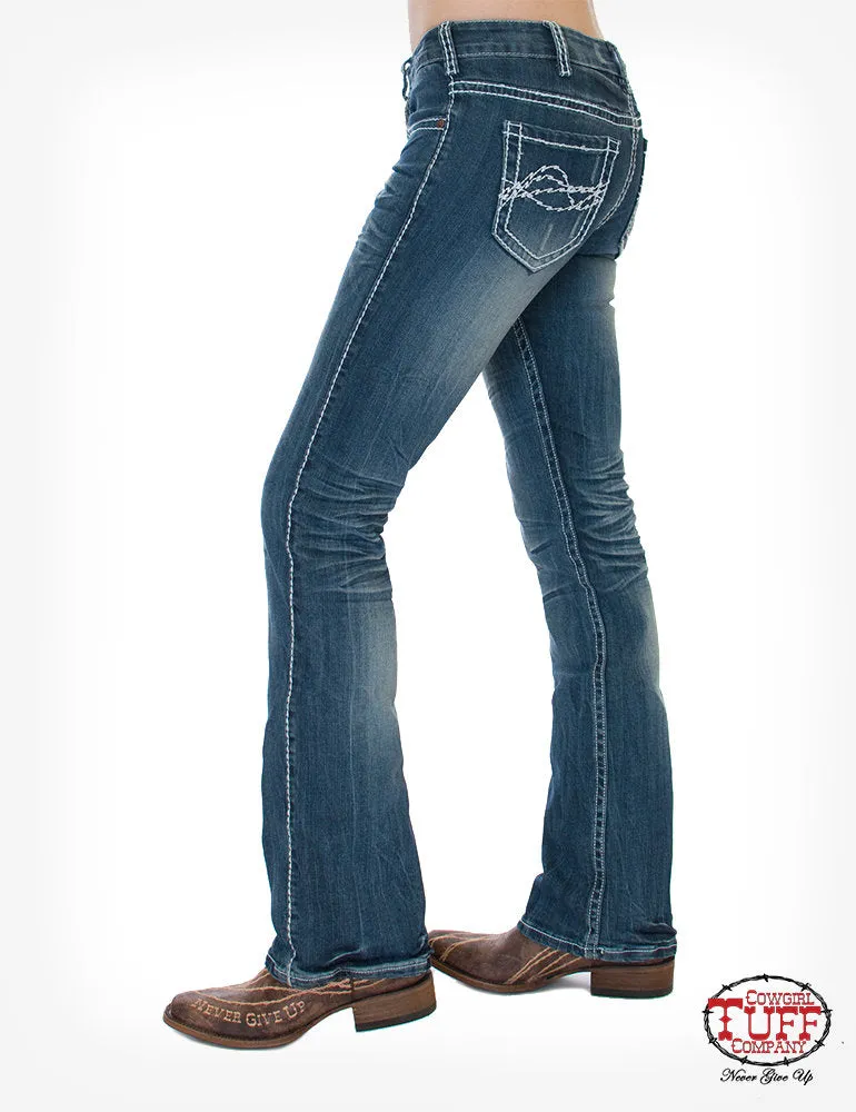 Cowgirl Tuff Ladies Edgy Jeans - Mid Rise - Edgy Mid Rise