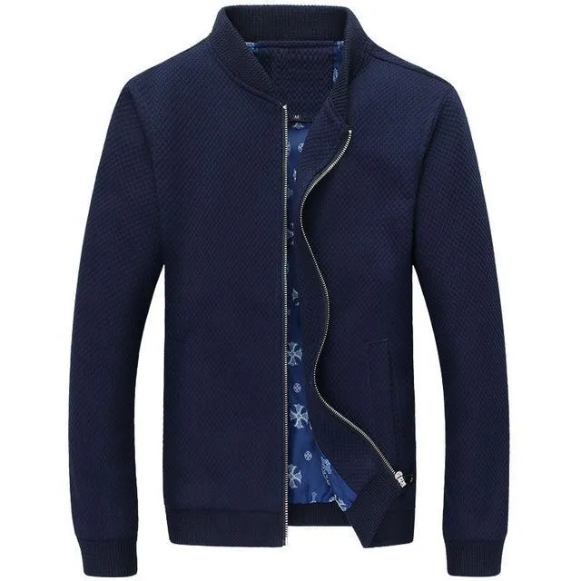 Embossed Pattern Men Slim Fit Jacket