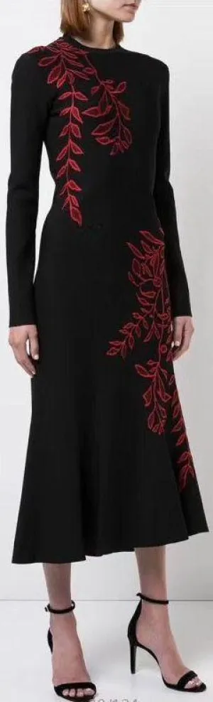 Embroidered Midi Dress