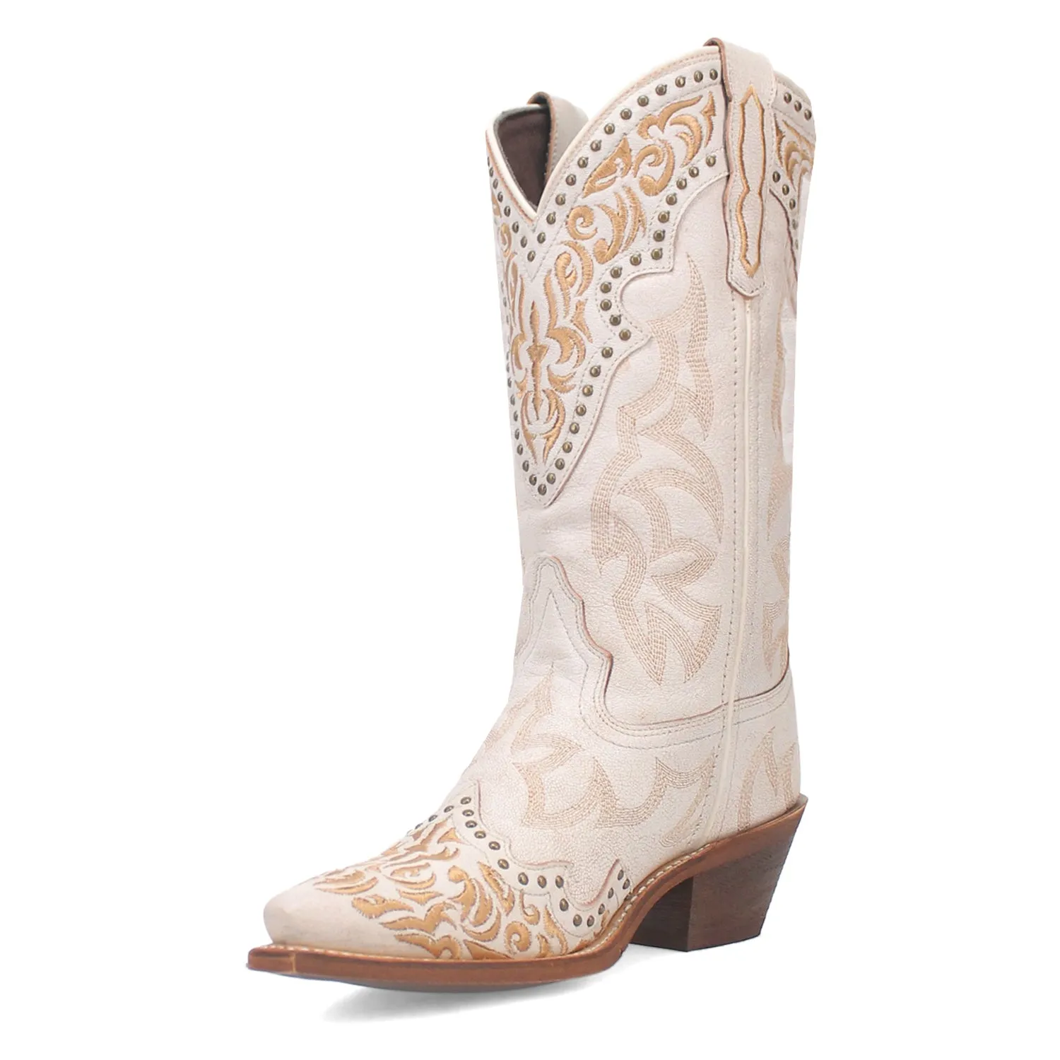 Laredo Womens Regan White Leather Cowboy Boots