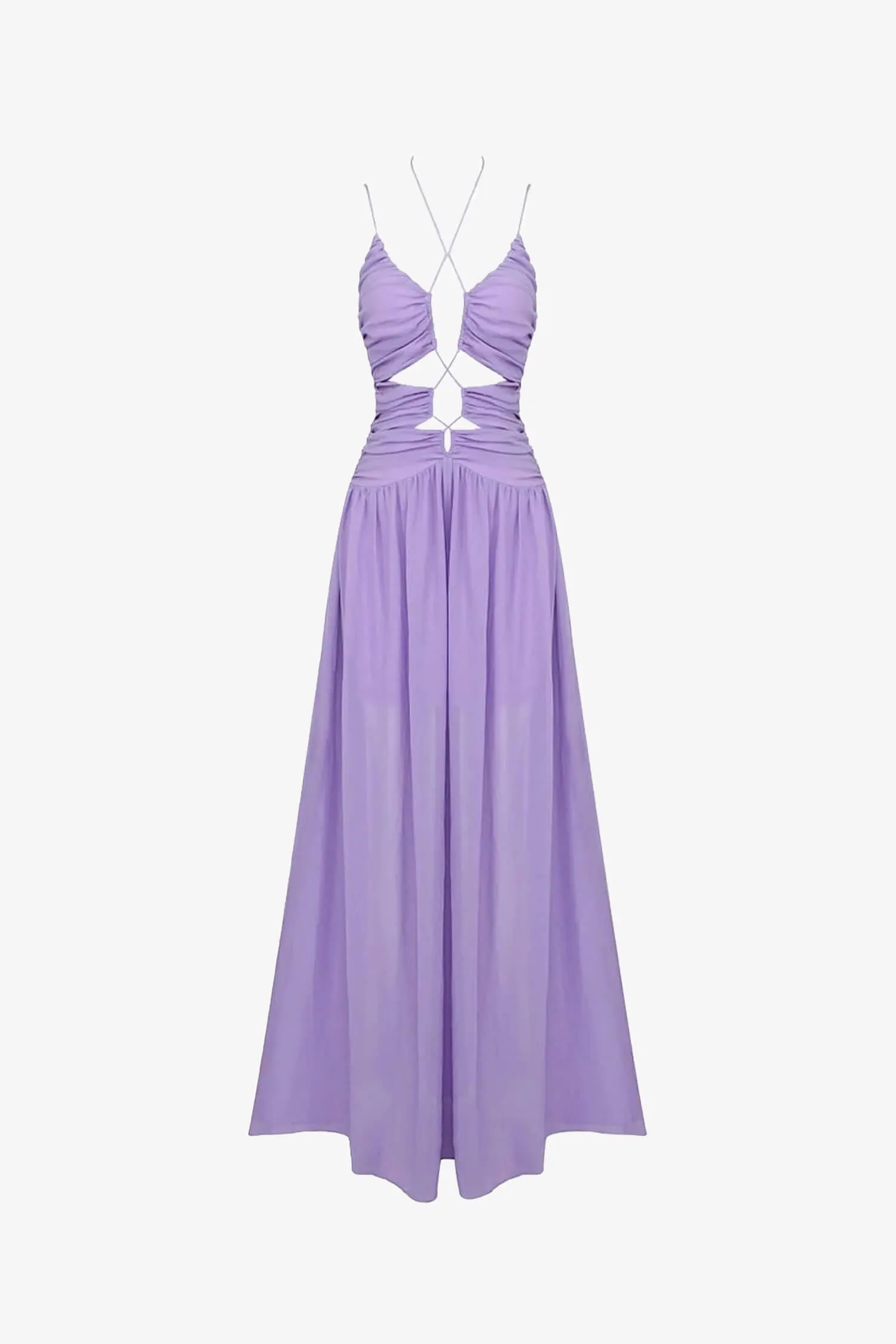 Lavender A-Line Tulle Maxi Dress