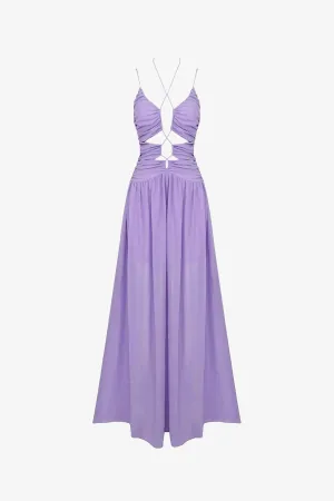 Lavender A-Line Tulle Maxi Dress