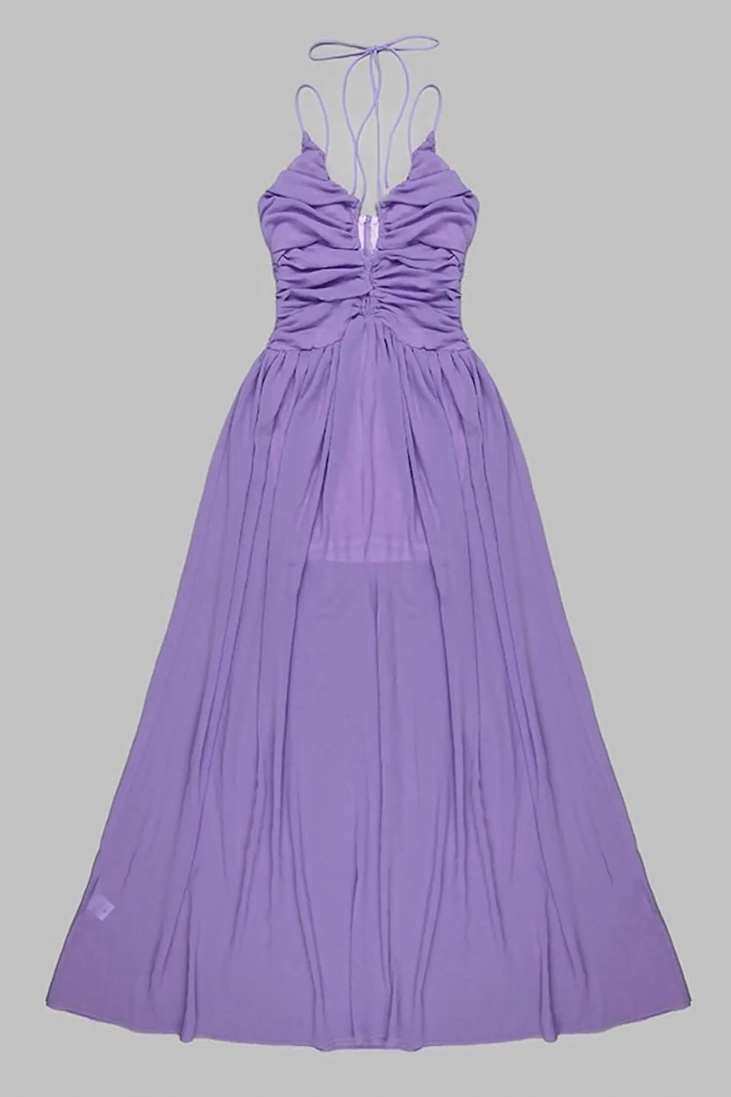 Lavender A-Line Tulle Maxi Dress