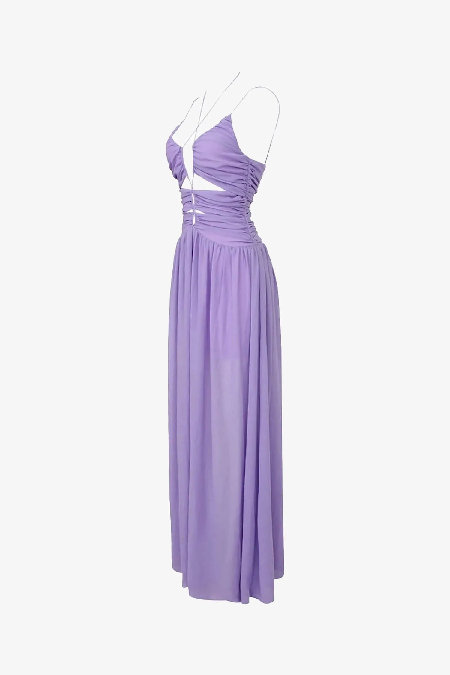 Lavender A-Line Tulle Maxi Dress