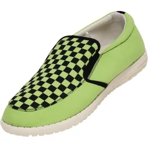 Lime Checker Slip-On Boat Shoes