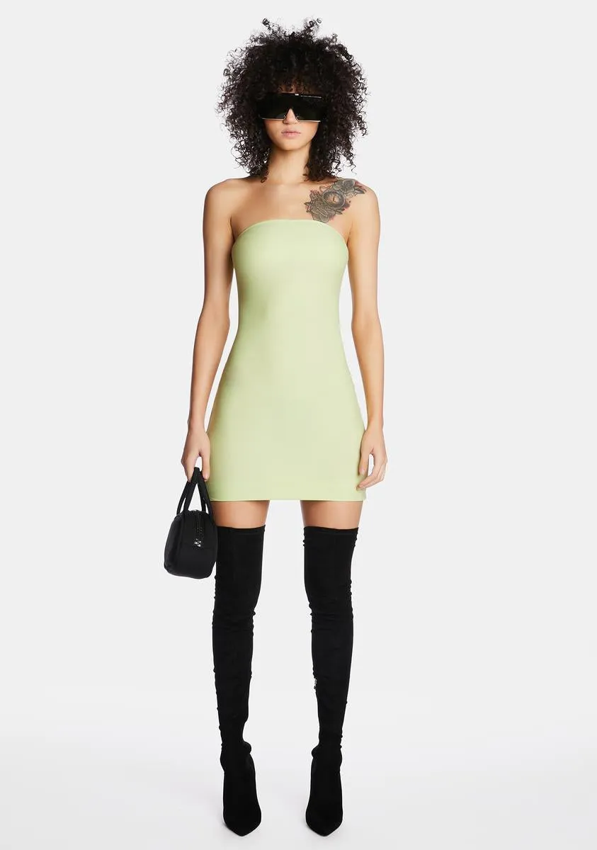 Lime Future Starts Slow Tube Mini Dress