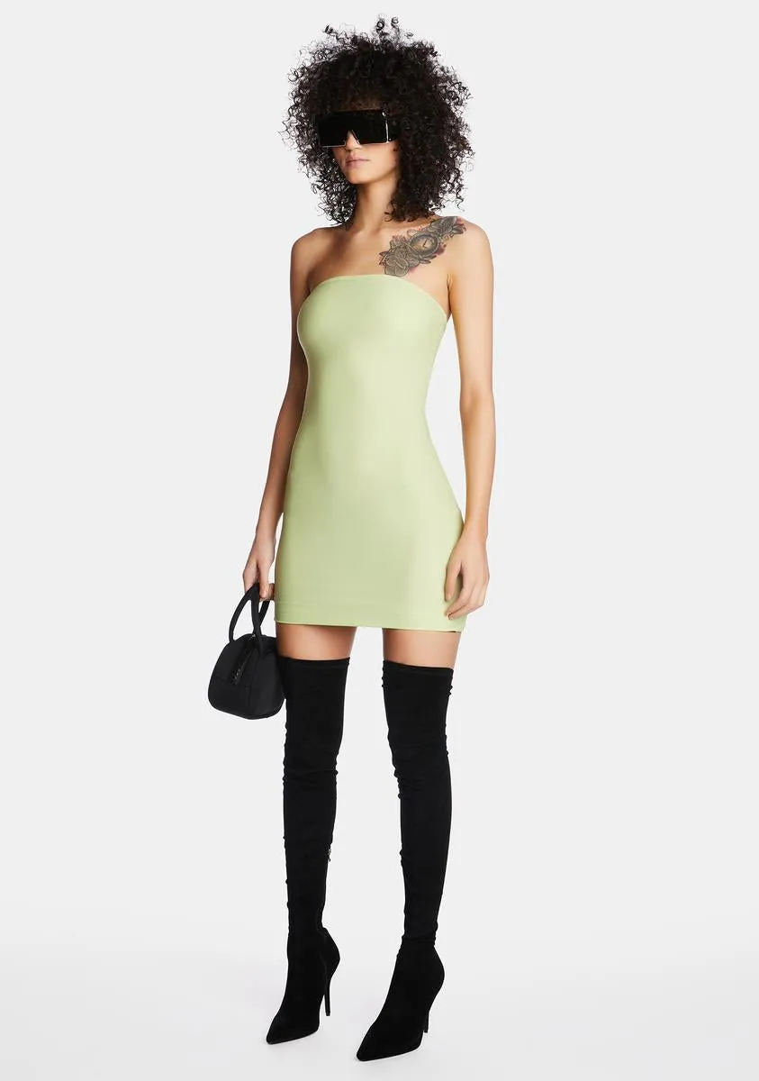 Lime Future Starts Slow Tube Mini Dress