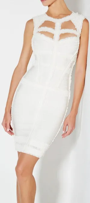 'Madyson' Cut-Out Bandage Dress, White