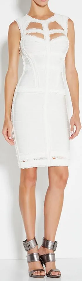 'Madyson' Cut-Out Bandage Dress, White