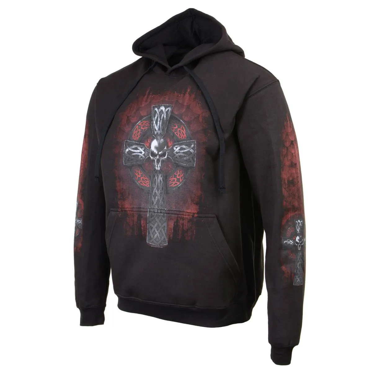 Milwaukee Leather MPMH118000 Men’s ‘Celtic Cross Pocket’ Black Hoodie