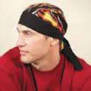 OccuNomix One Size Fits All Big Flames Tuff Nougies Regular Tie Hat (Doo Rag)