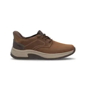 RIEKER LACE OXFORD NUBUCK BROWN TAUPE SOLE - MENS