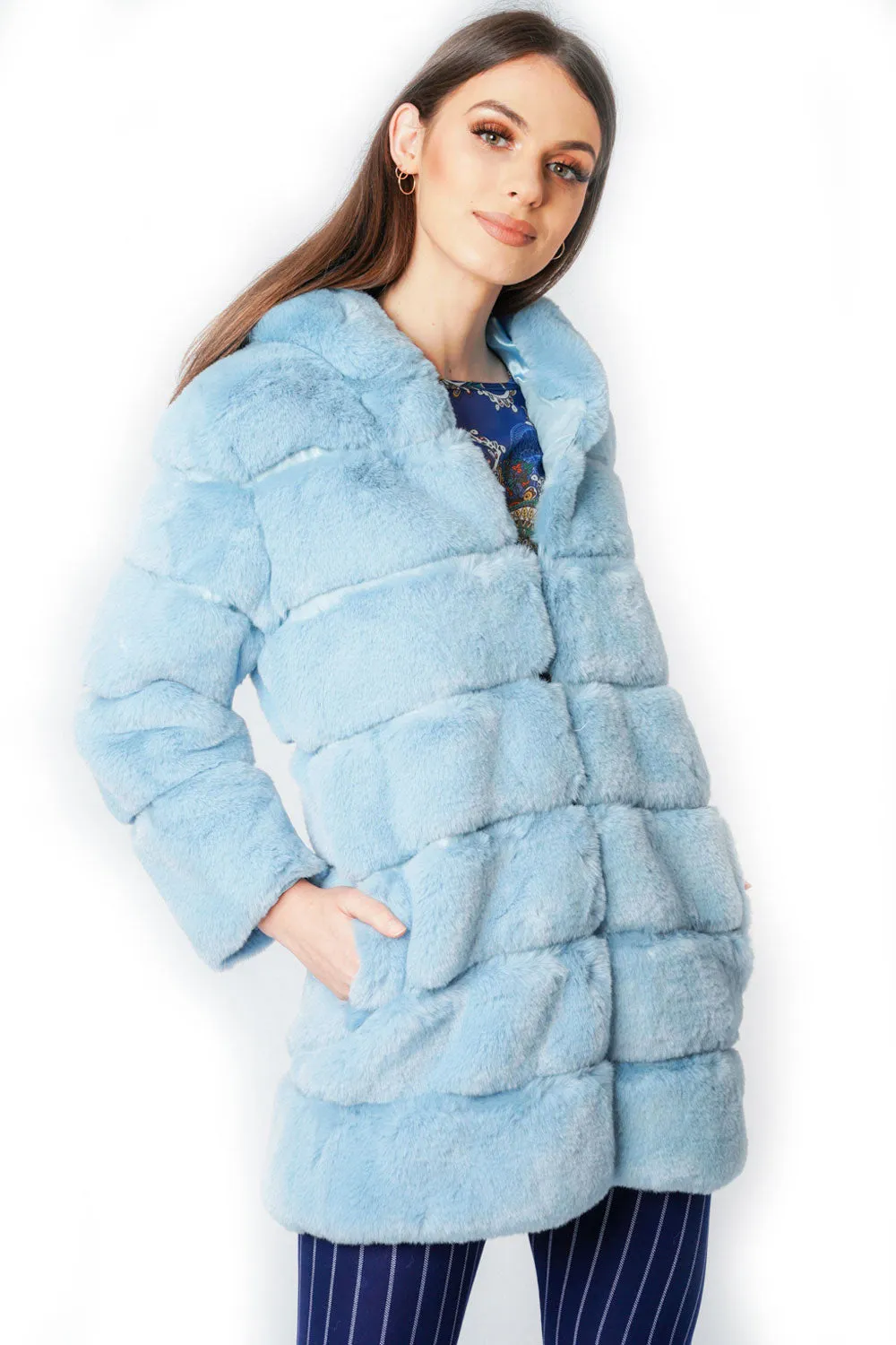 Soft Faux Fur Hooded Coat