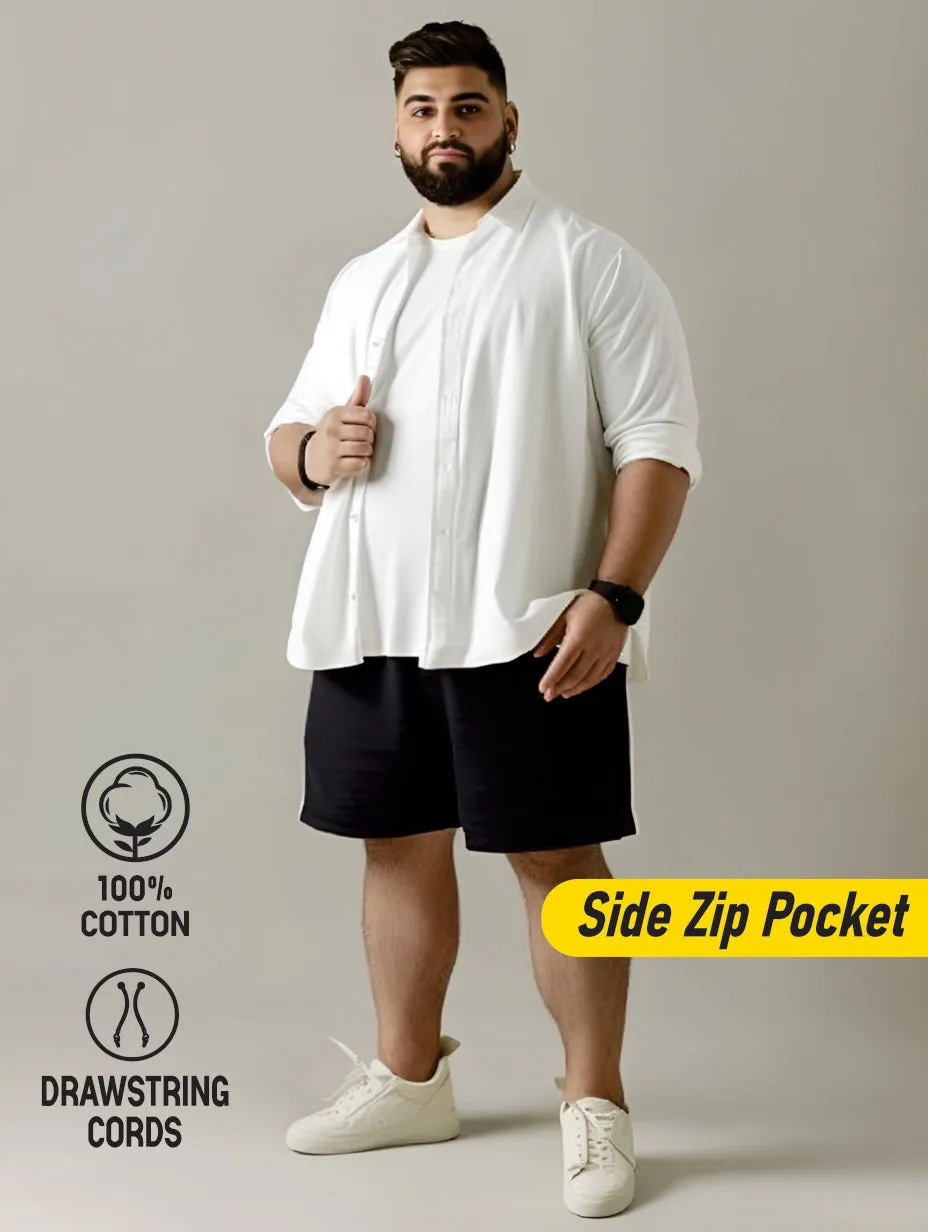 Solid Cotton Plus Size Shorts