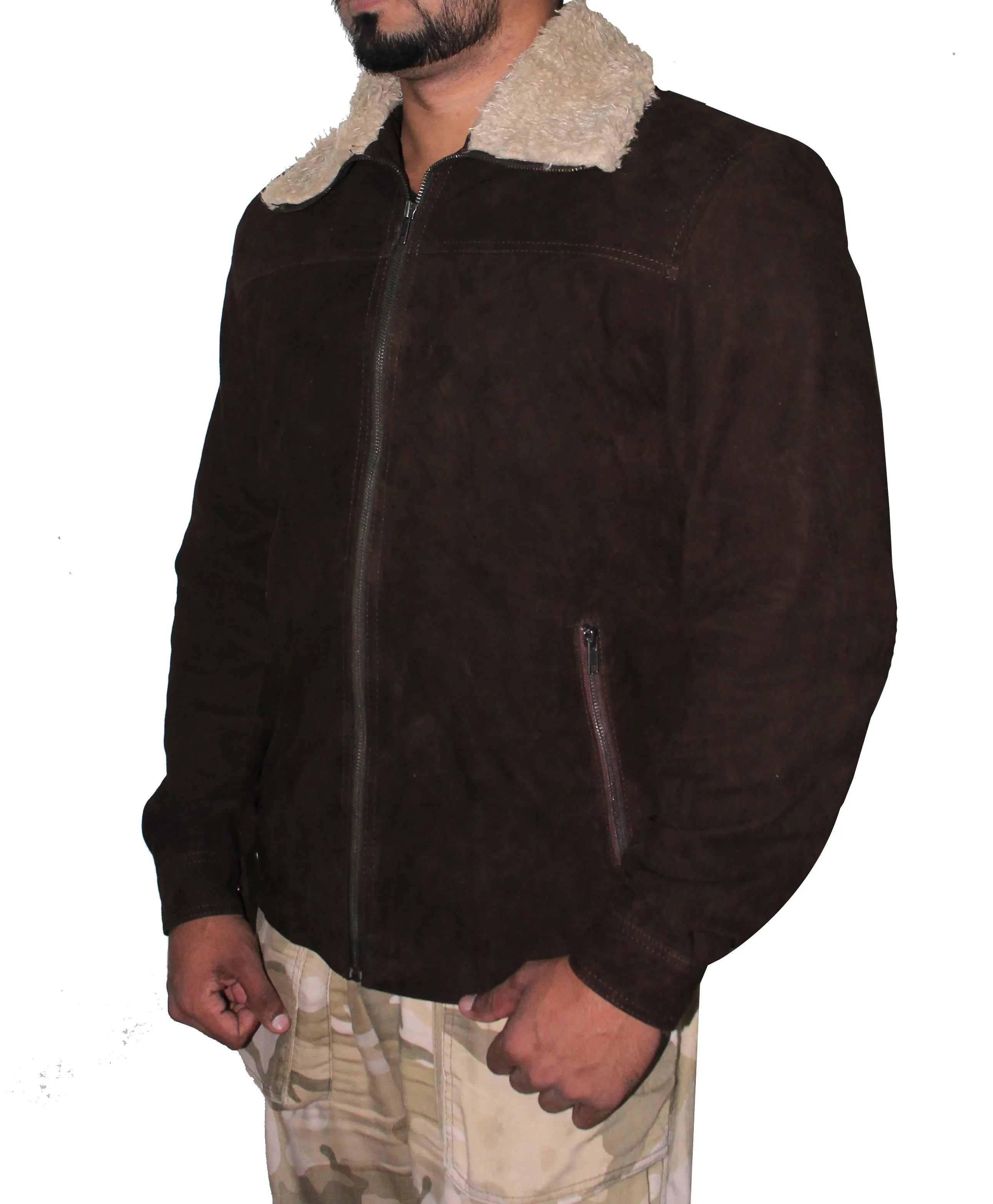 Stylish Brown Suede soft leather jacket