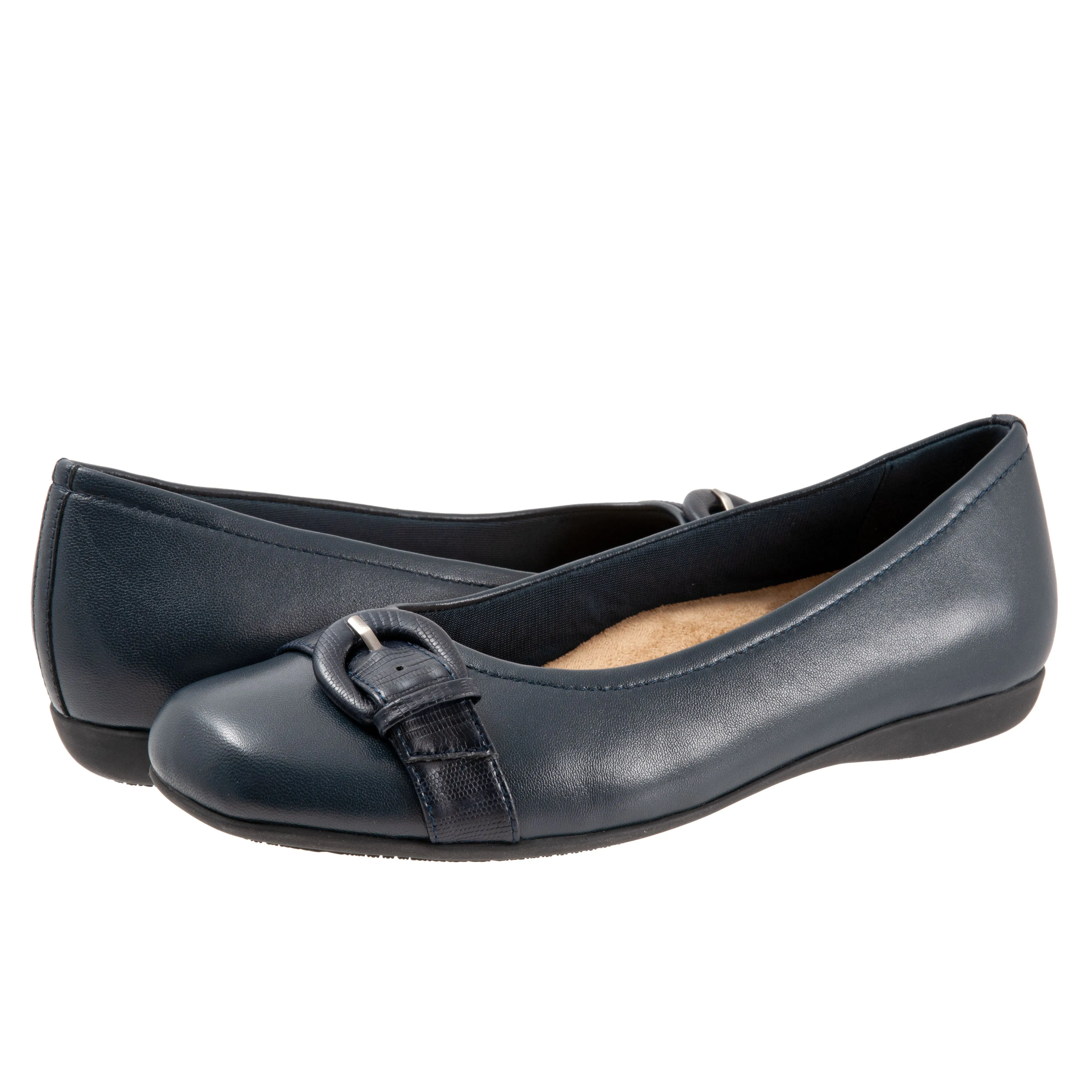 Sylvia Navy Leather Slip-ons - Size 10.5 AA only