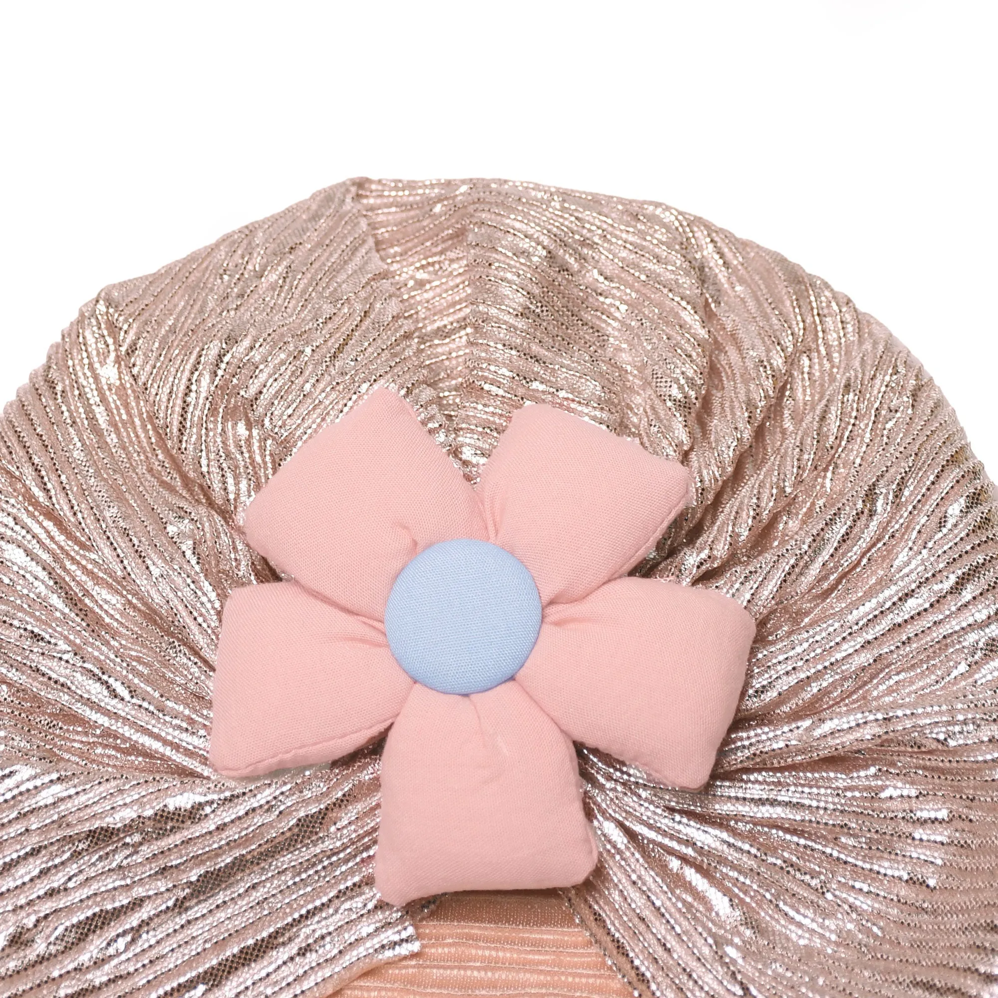 THE LITTLE LOOKERS Unisex Soft Turban Cap with Flower Bow, Beanie Cap for Newborn Baby/Infants, Baby Head-Wear | Suitable for 3 to 18 Months Baby