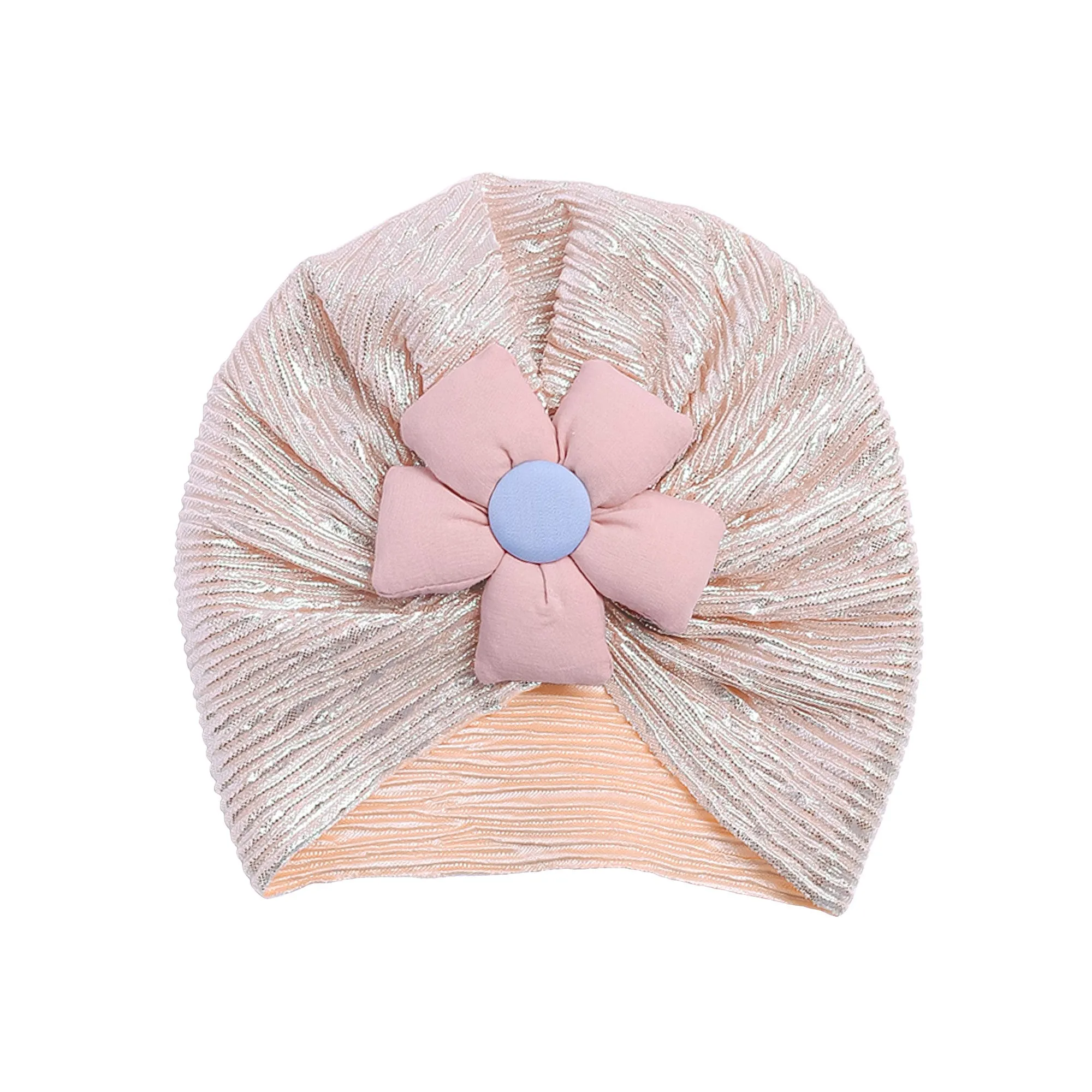 THE LITTLE LOOKERS Unisex Soft Turban Cap with Flower Bow, Beanie Cap for Newborn Baby/Infants, Baby Head-Wear | Suitable for 3 to 18 Months Baby