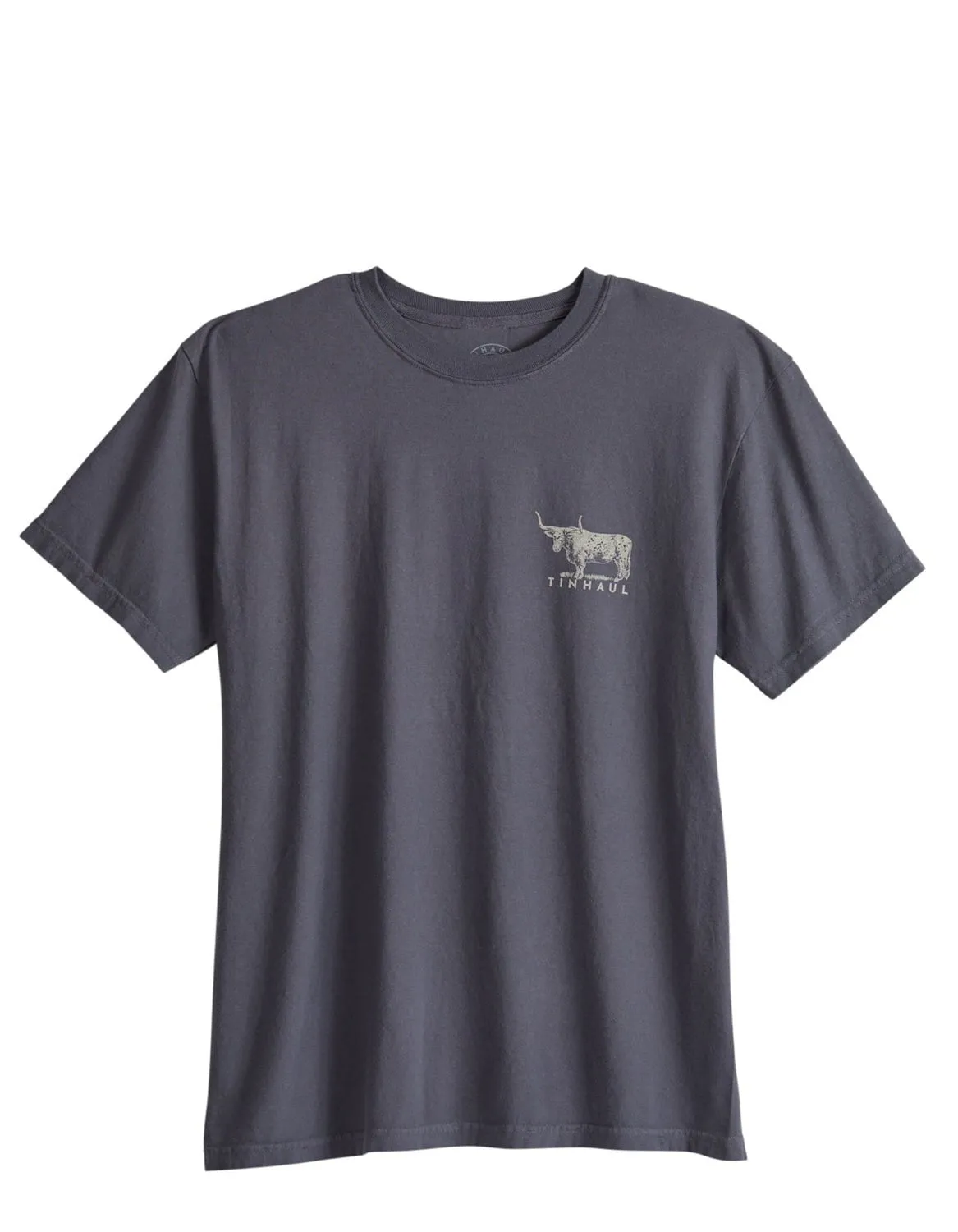 Tin Haul Mens Western Supply Bull Grey 100% Cotton S/S T-Shirt