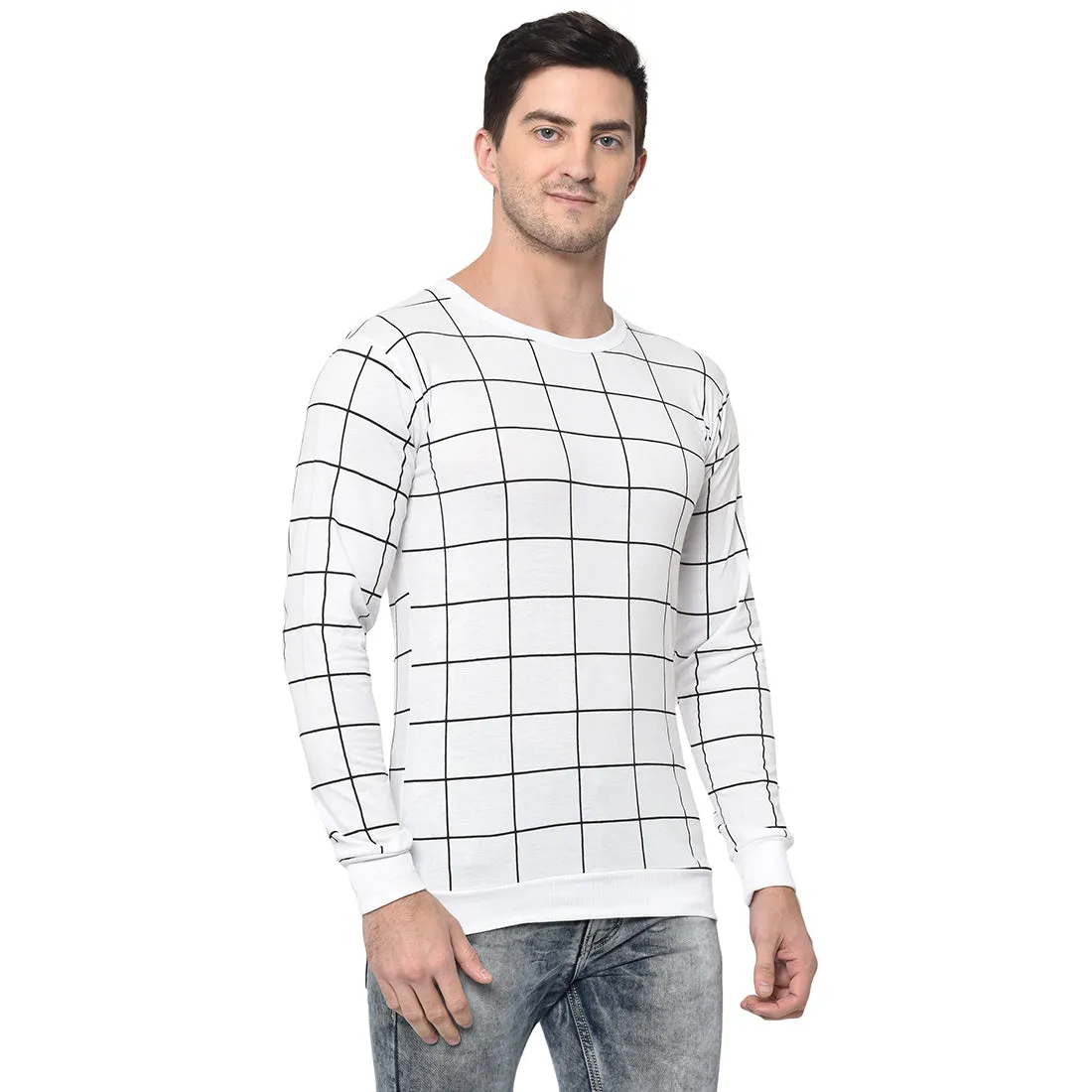 Vimal Jonney Full Sleeve White T-shirt For Men's