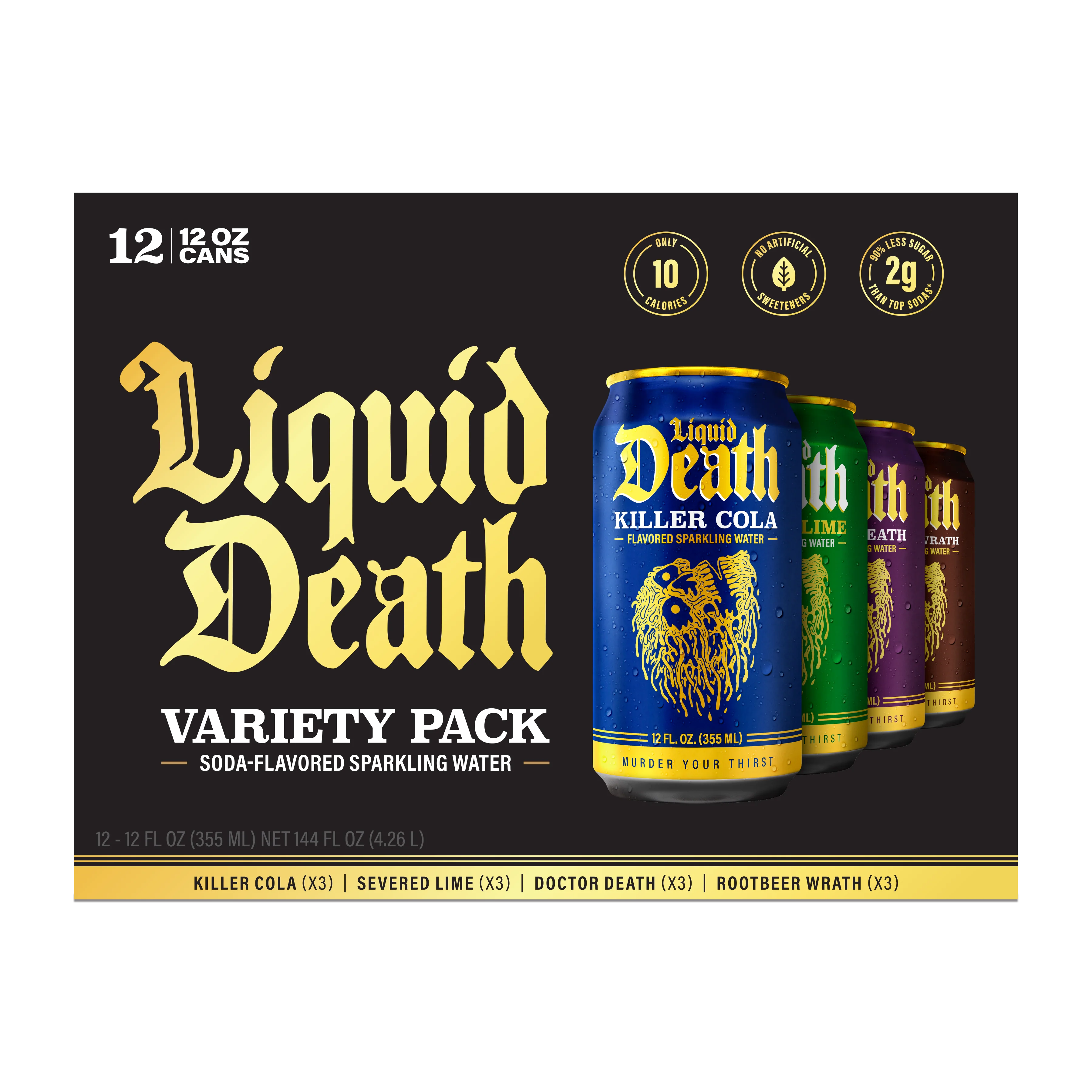 Soda-Flavored Sparkling Water Variety Pack 12oz (12-Pack)